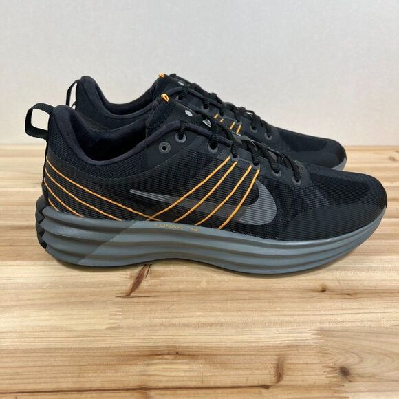 Nike Lunar Roam running shoes Mens 11 Black Smoke Grey Laser Orange NEW in Box - Picture 2 of 12
